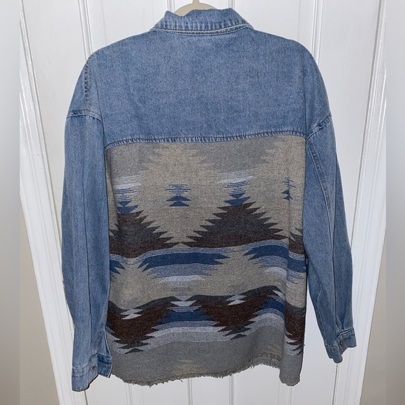 new • lumister aztec print denim 'shacket' - Picture 4 of 8